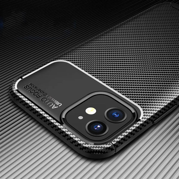 Carbon fibre tpu black case - for iphone 12 mini