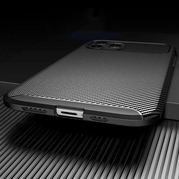 Carbon fibre tpu black case - for iphone 12 pro max