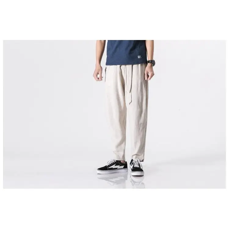 Casual Cotton Linen Radish Trousers Plus Size Fashion Men's Linen Casual Pants Nexellus