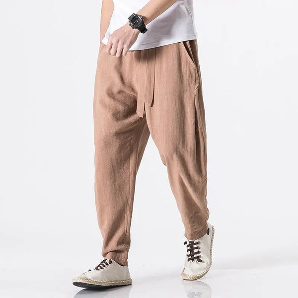 Casual Cotton Linen Radish Trousers Plus Size Fashion Men's Linen Casual Pants Nexellus