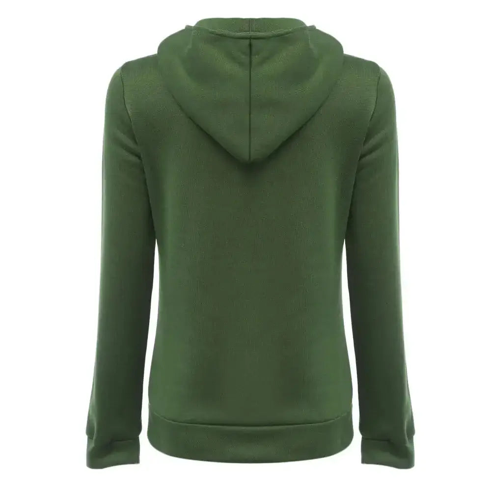 Casual turn-down collar zipper button design hoodie for women Nexellus