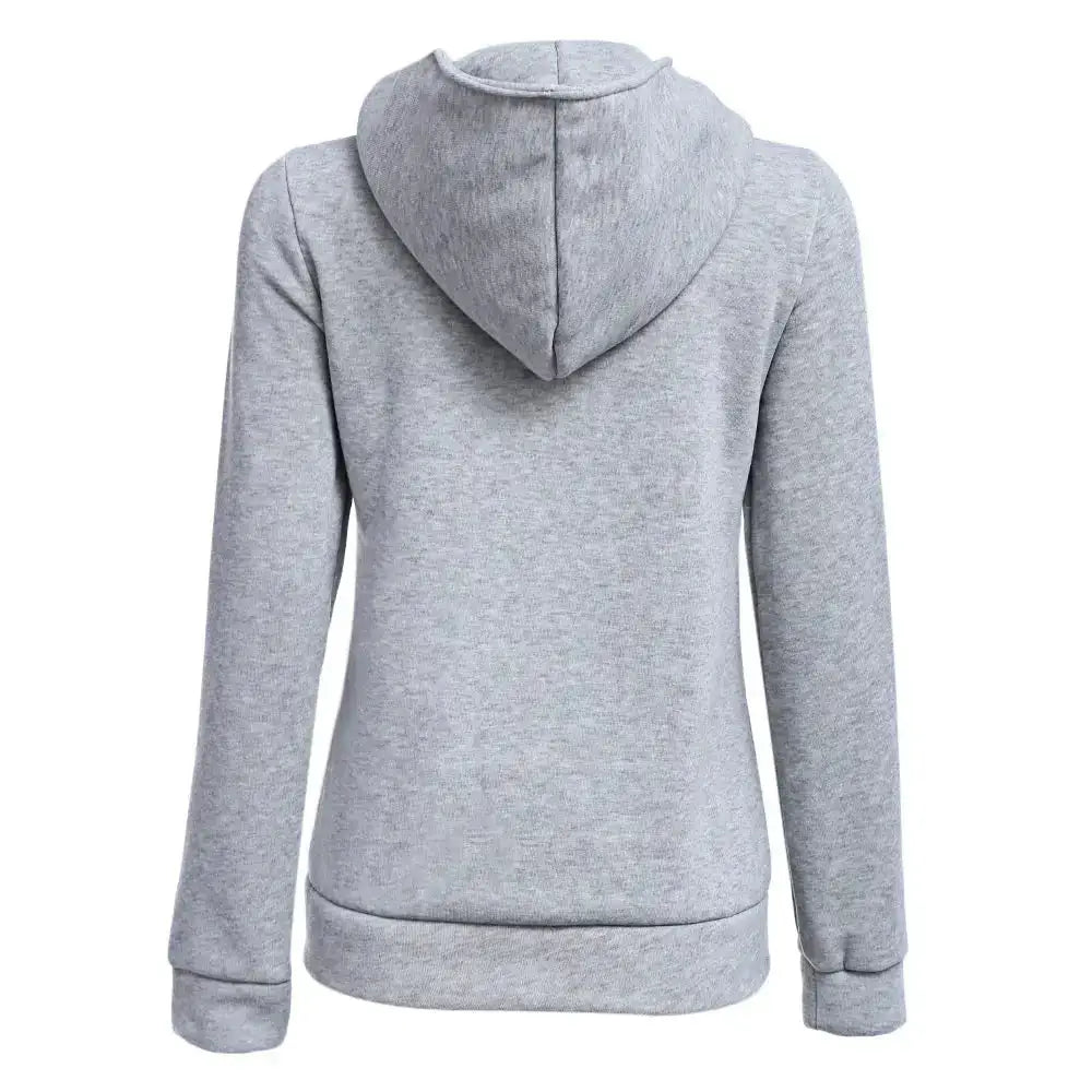 Casual turn-down collar zipper button design hoodie for women Nexellus