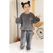 Children's embroidered coral fleece pajama set Nexellus