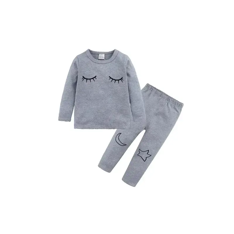 Children's eyelash cloud print brushed children's homewear cotton set Nexellus