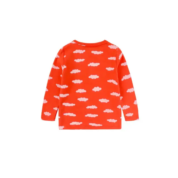 Children's eyelash cloud print brushed children's homewear cotton set Nexellus