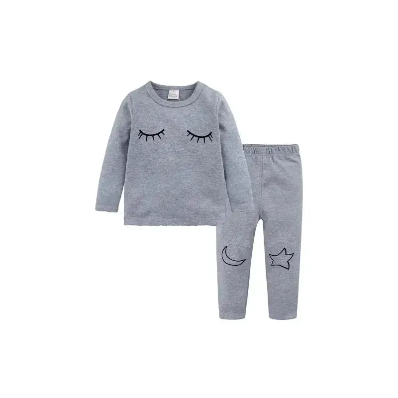 Children's eyelash cloud print brushed children's homewear cotton set Nexellus