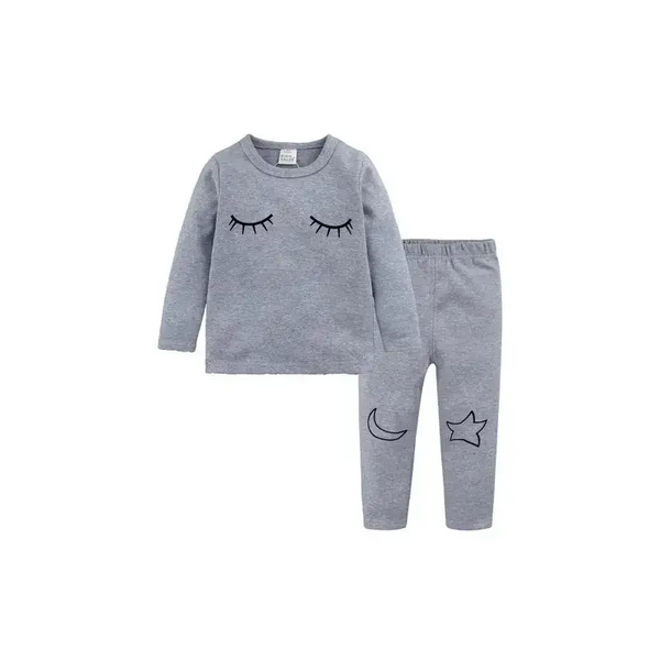 Children's eyelash cloud print brushed children's homewear cotton set Nexellus