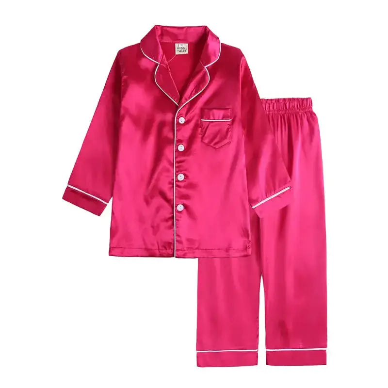 Children's satin long sleeve home pyjama sets Nexellus