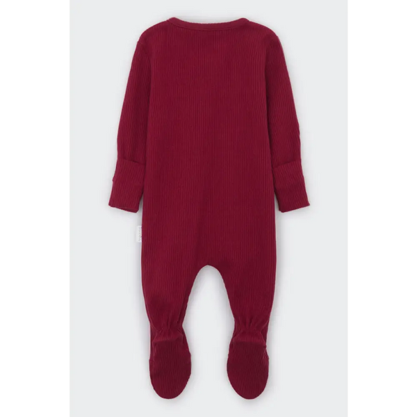 Claret red zip sleepsuit