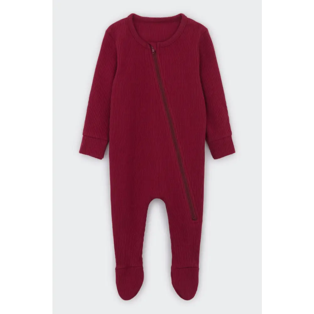 Claret red zip sleepsuit