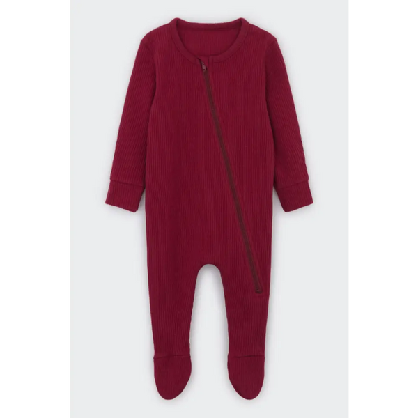 Claret red zip sleepsuit