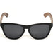 Classic walnut wood sunglasses with black polarized lenses