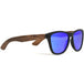 Classic walnut wood sunglasses with blue mirrored polarized