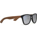 Classic walnut wood sunglasses with silver mirrored