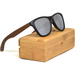 Classic walnut wood sunglasses with silver mirrored