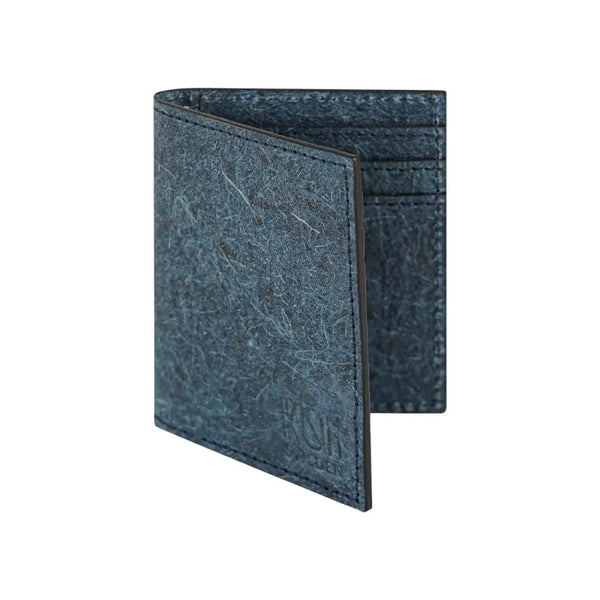 Coconut leather bifold card wallet - dark indigo