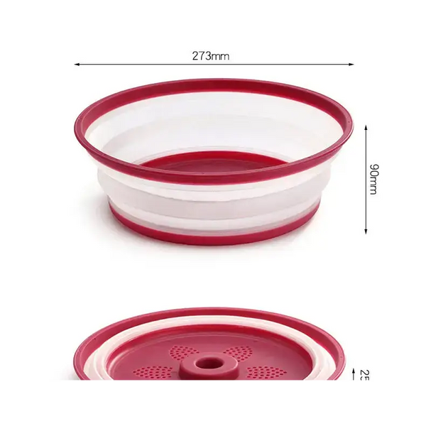 Collapsible microwave cover lid folding plate cover colander strainer Nexellus