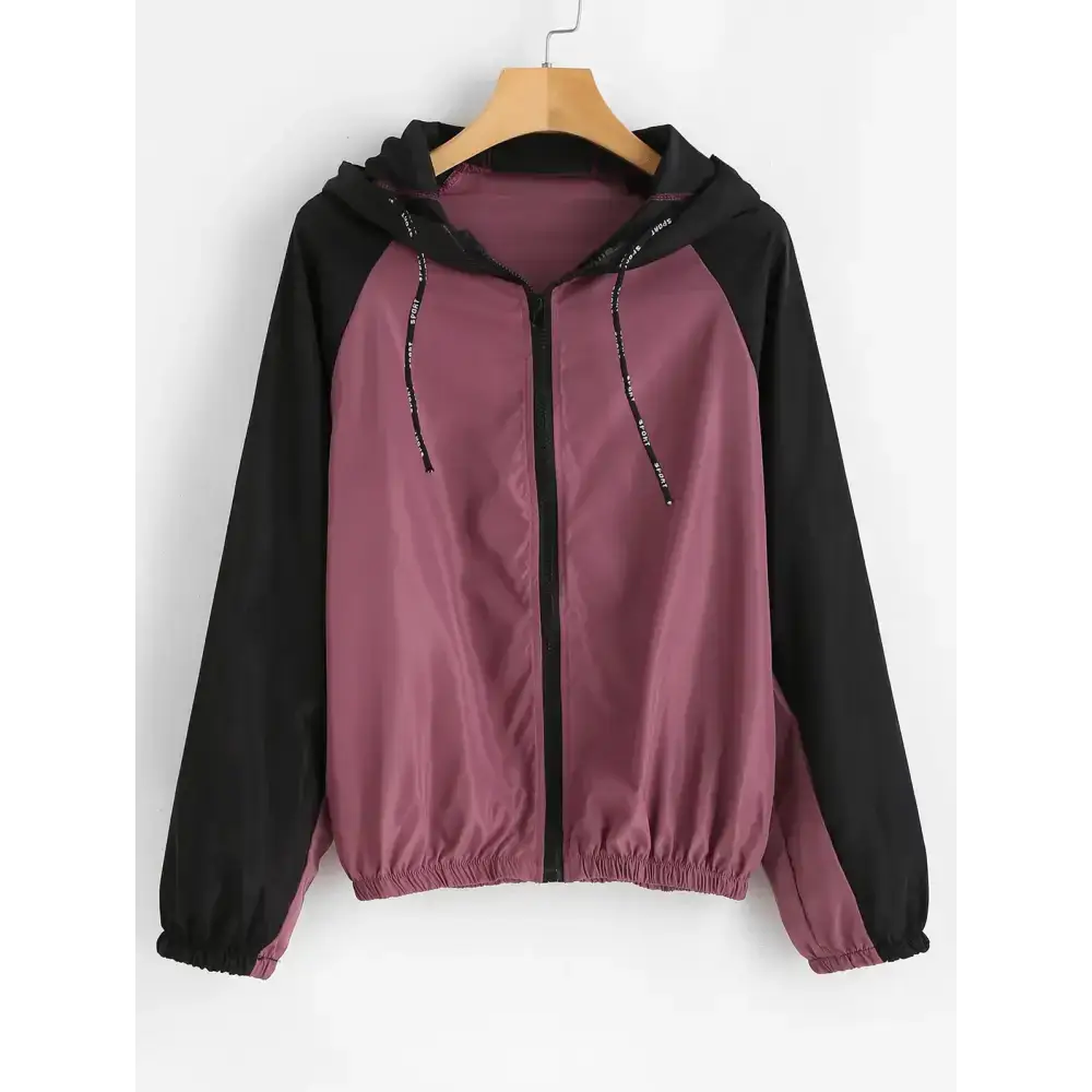 Color block zip up windbreaker Nexellus