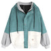Color blocking hooded corduroy jacket Nexellus