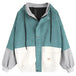 Color blocking hooded corduroy jacket Nexellus