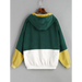 Color blocking hooded corduroy jacket Nexellus