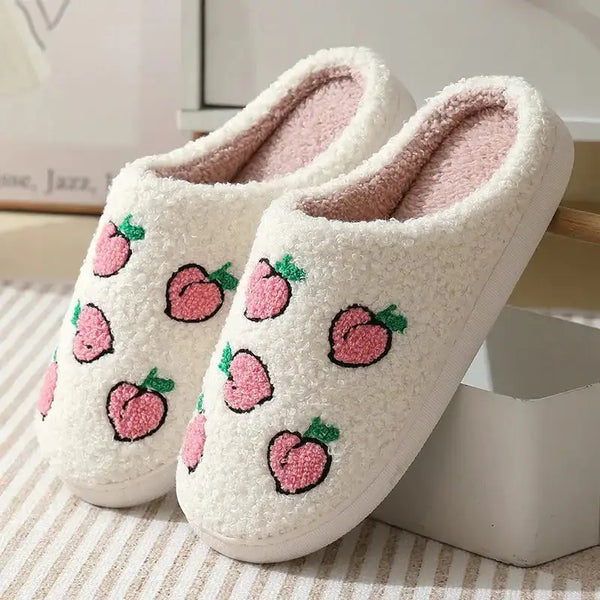 Comfortable home strawberry winter cotton slippers for men and women Nexellus