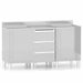 Commercial kitchen cabinets 3 pcs stainless steel Nexellus