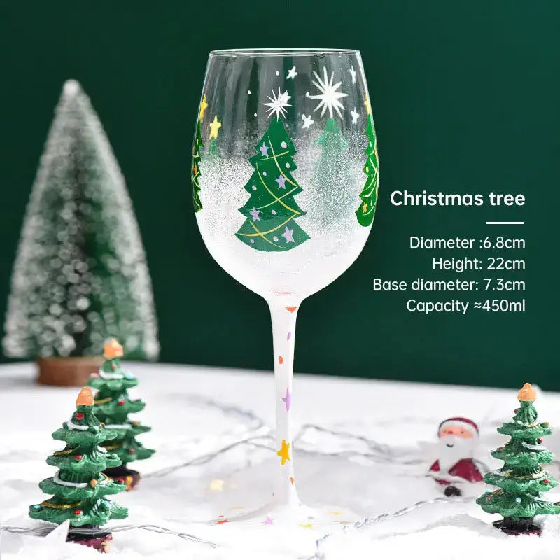 Creative christmas tree glass red wine glass snowman goblet hand Nexellus