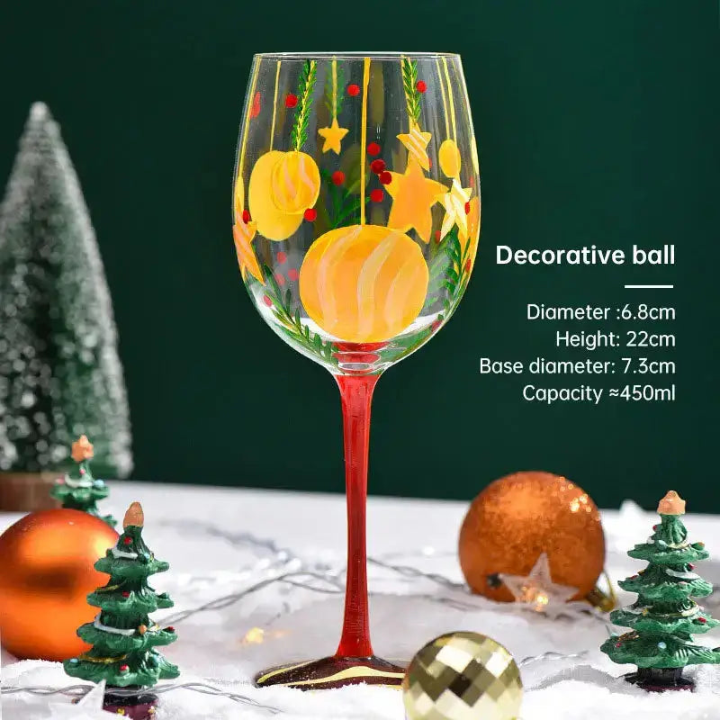 Creative christmas tree glass red wine glass snowman goblet hand Nexellus