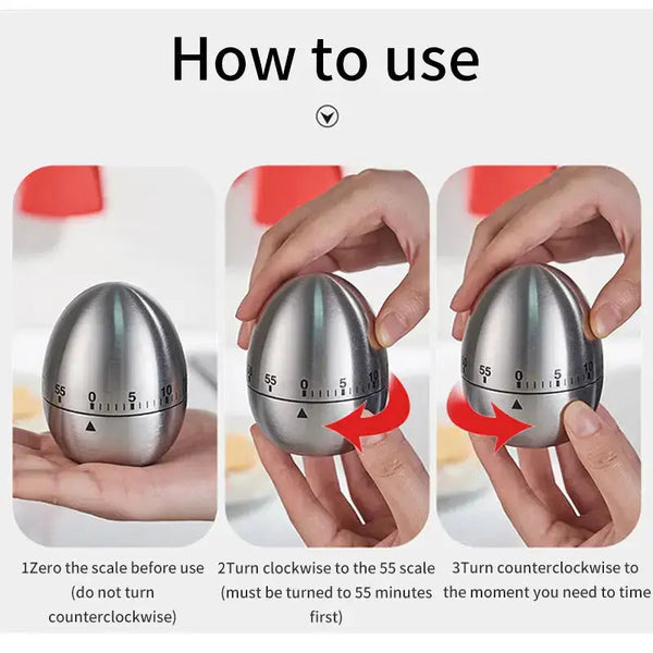 Creative stainless steel kitchen timer egg apple timer mechanical Nexellus