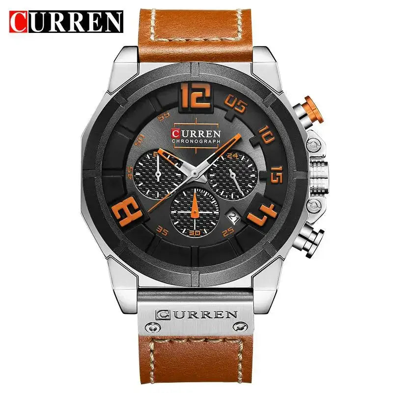 Curren quartz watches men leather wrist watch Nexellus