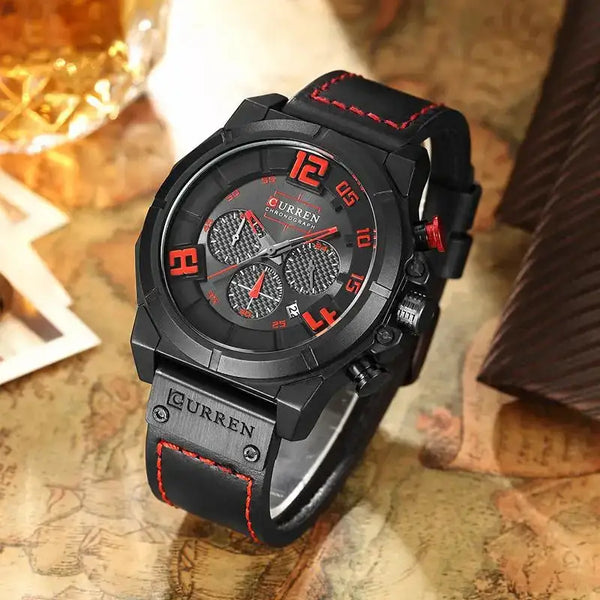 Curren quartz watches men leather wrist watch Nexellus