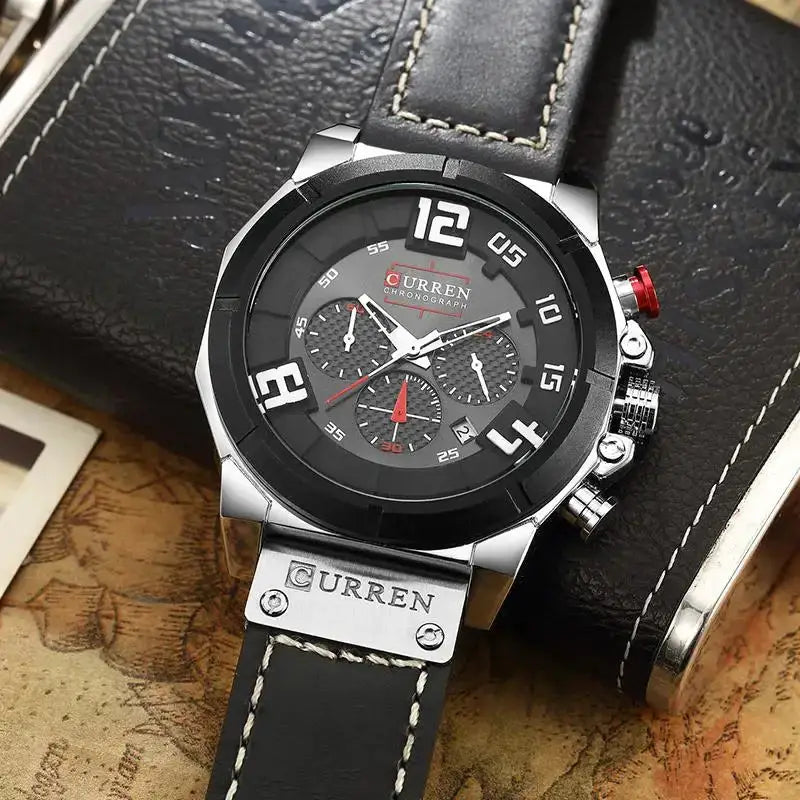 Curren quartz watches men leather wrist watch Nexellus