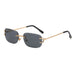 Cut - Edge Oval Inverted Sunglasses Pattern Rimless Glasses Sunglasses Nexellus