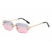 Cut - Edge Oval Inverted Sunglasses Pattern Rimless Glasses Sunglasses Nexellus