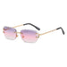 Cut - Edge Oval Inverted Sunglasses Pattern Rimless Glasses Sunglasses Nexellus