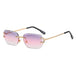 Cut - Edge Oval Inverted Sunglasses Pattern Rimless Glasses Sunglasses Nexellus