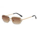 Cut - Edge Oval Inverted Sunglasses Pattern Rimless Glasses Sunglasses Nexellus