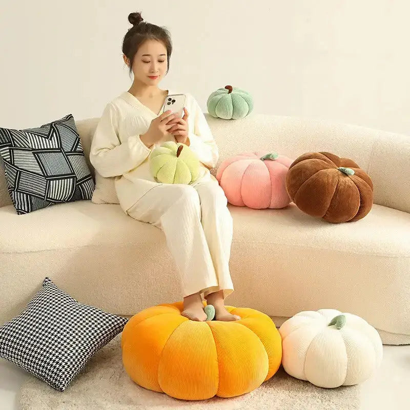 Cute pumpkin throw pillow, minimal ins style sofa cushion living room Nexellus