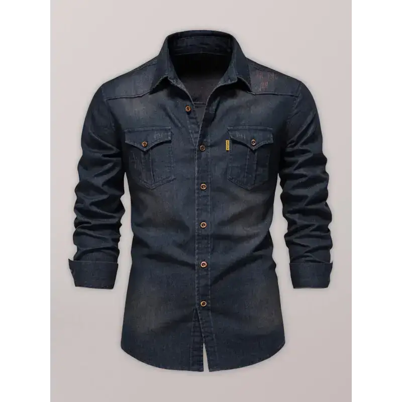 Denim non-iron shirt men's casual solid colour non-iron men's Nexellus