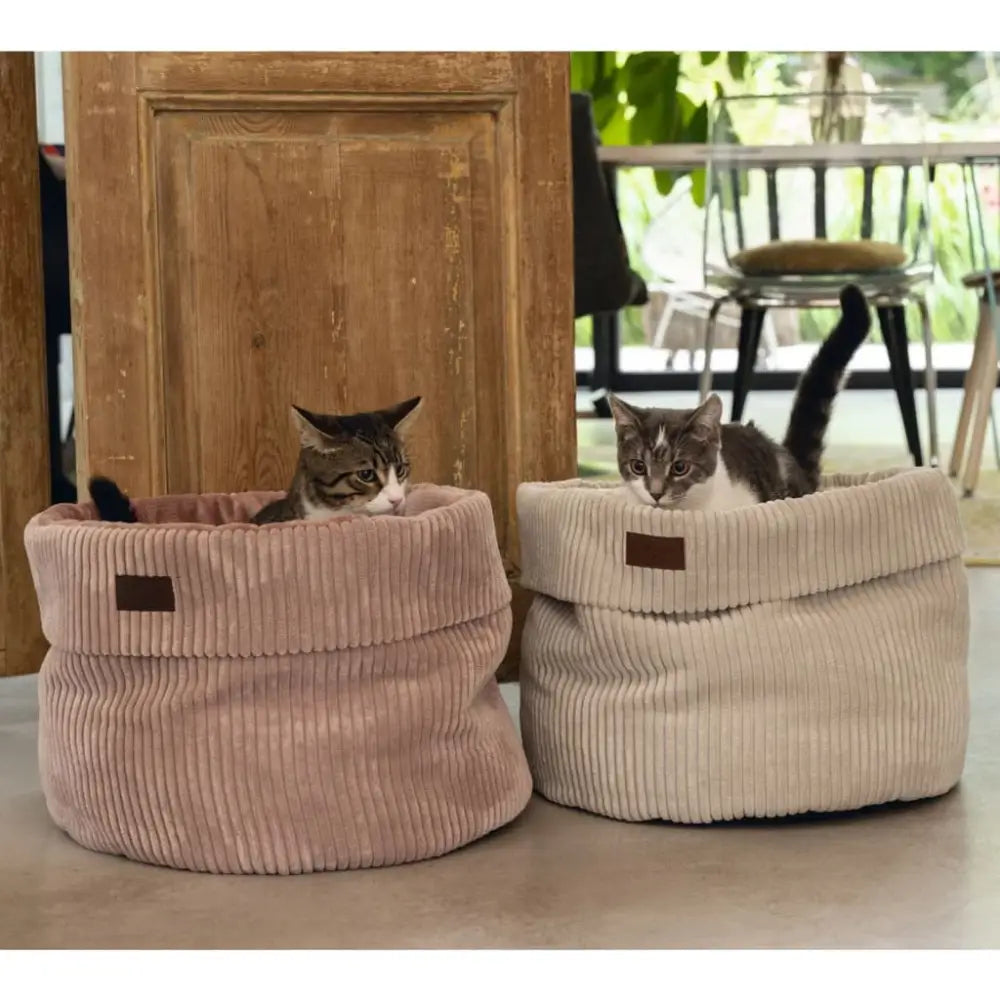 Designed by lotte cat basket ribbed pink 50x35 cm - Pink