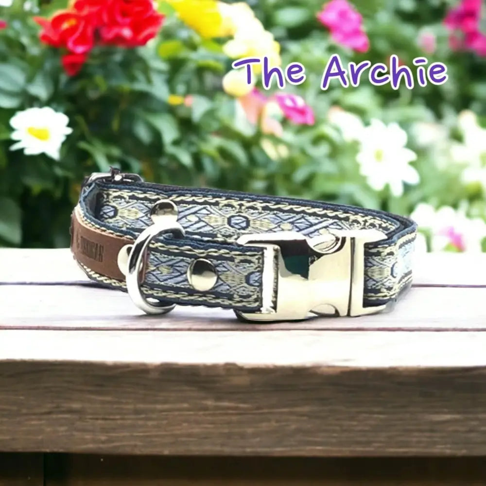 Designer cotton dog collar for small breeds