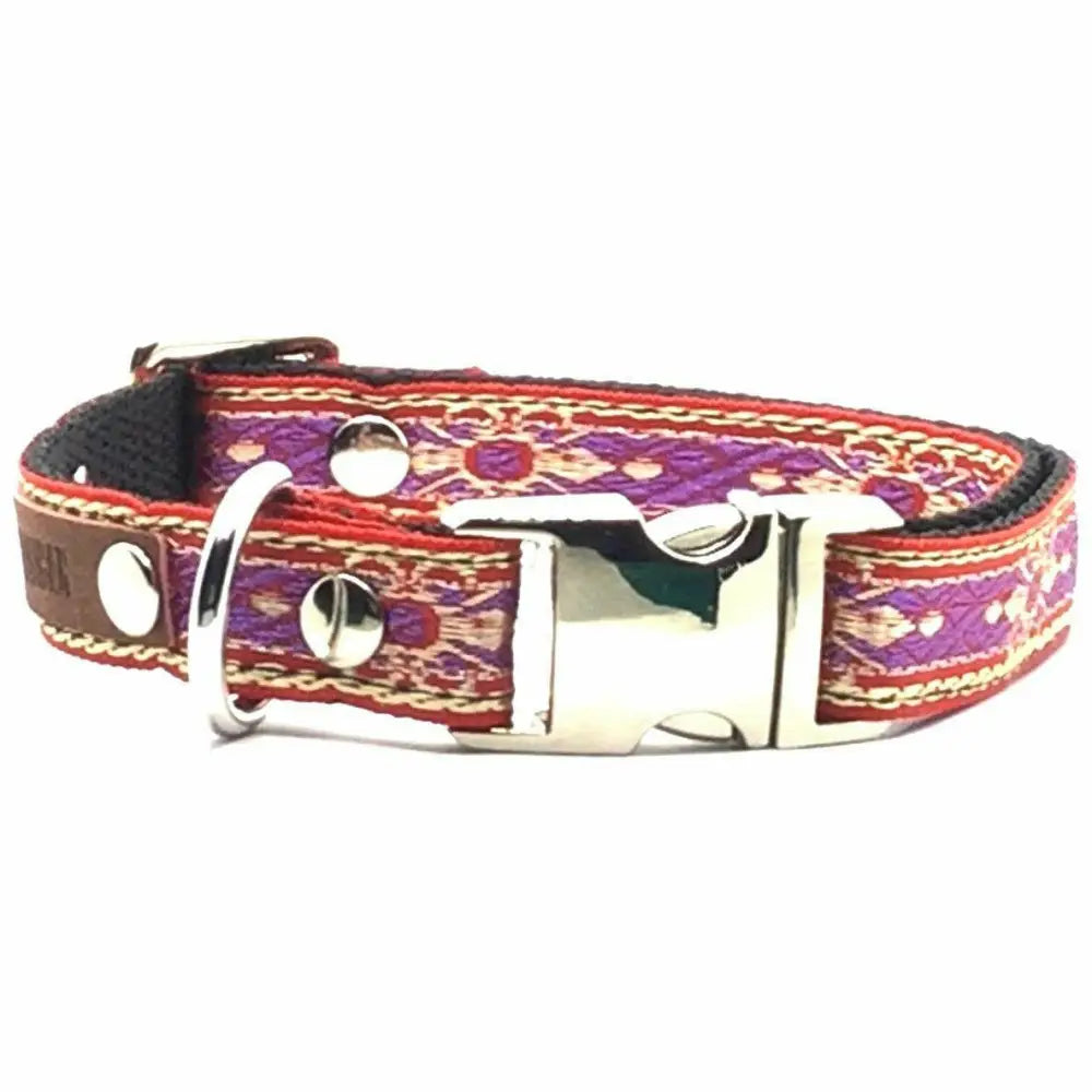 Designer cotton dog collar for small dog breeds - Large