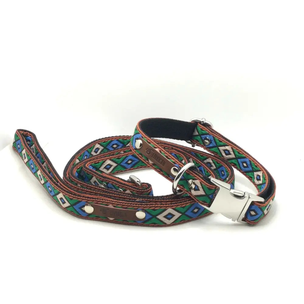 Designer dog collar no.09m - Medium Collar & Lead Set