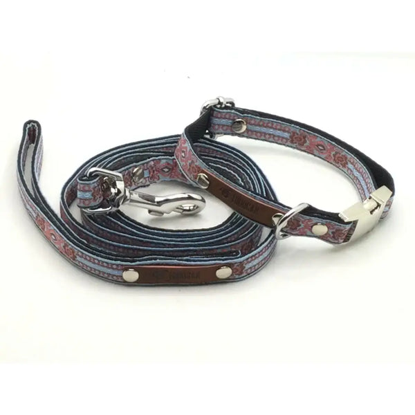 Designer handmade cotton dog collar for small breeds