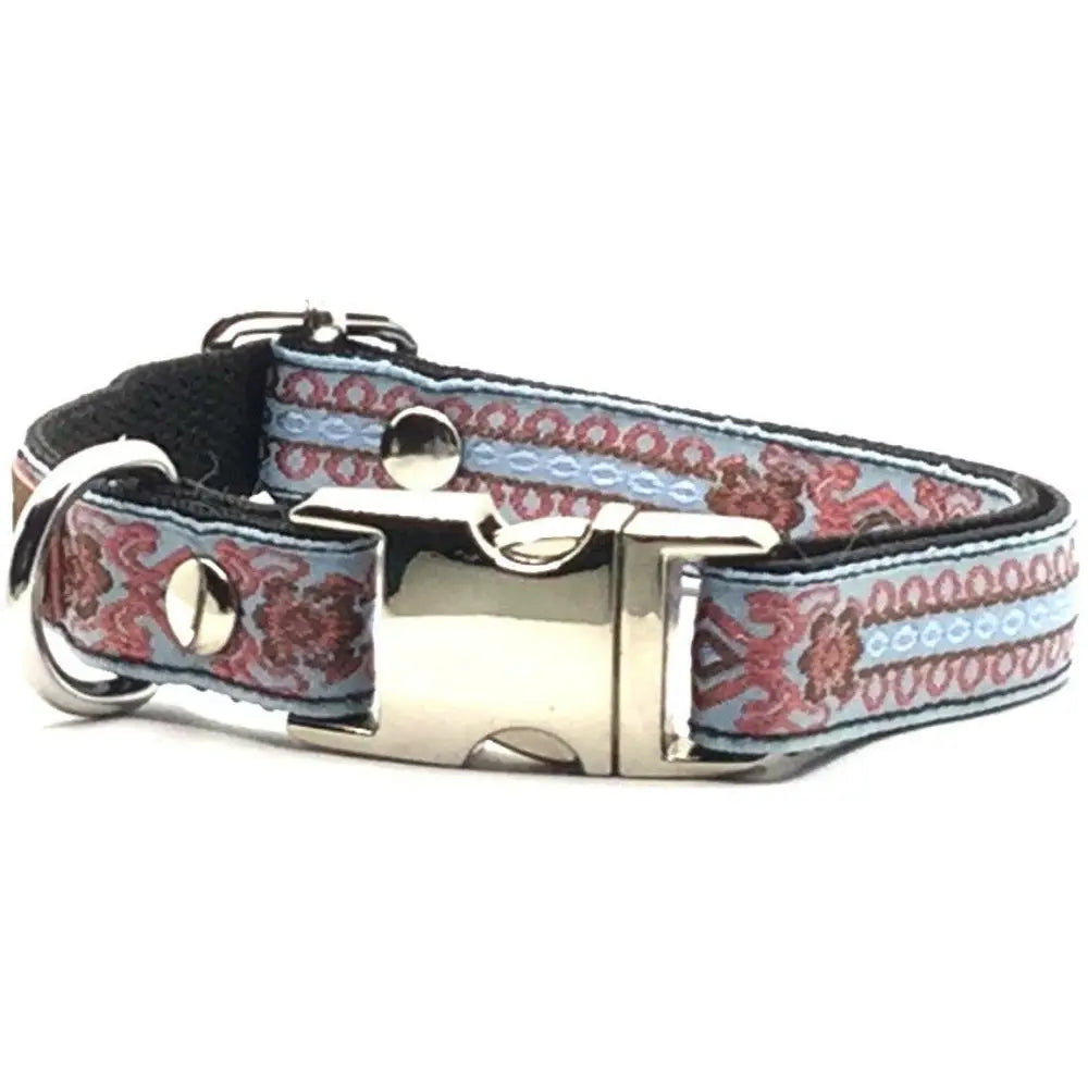 Designer handmade cotton dog collar for small breeds