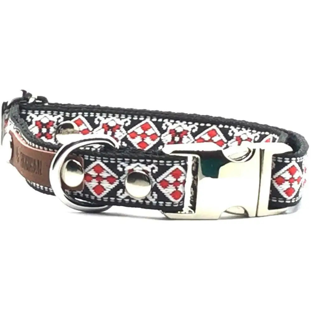 Designer handmade cotton dog collar no.12s - Large Collar