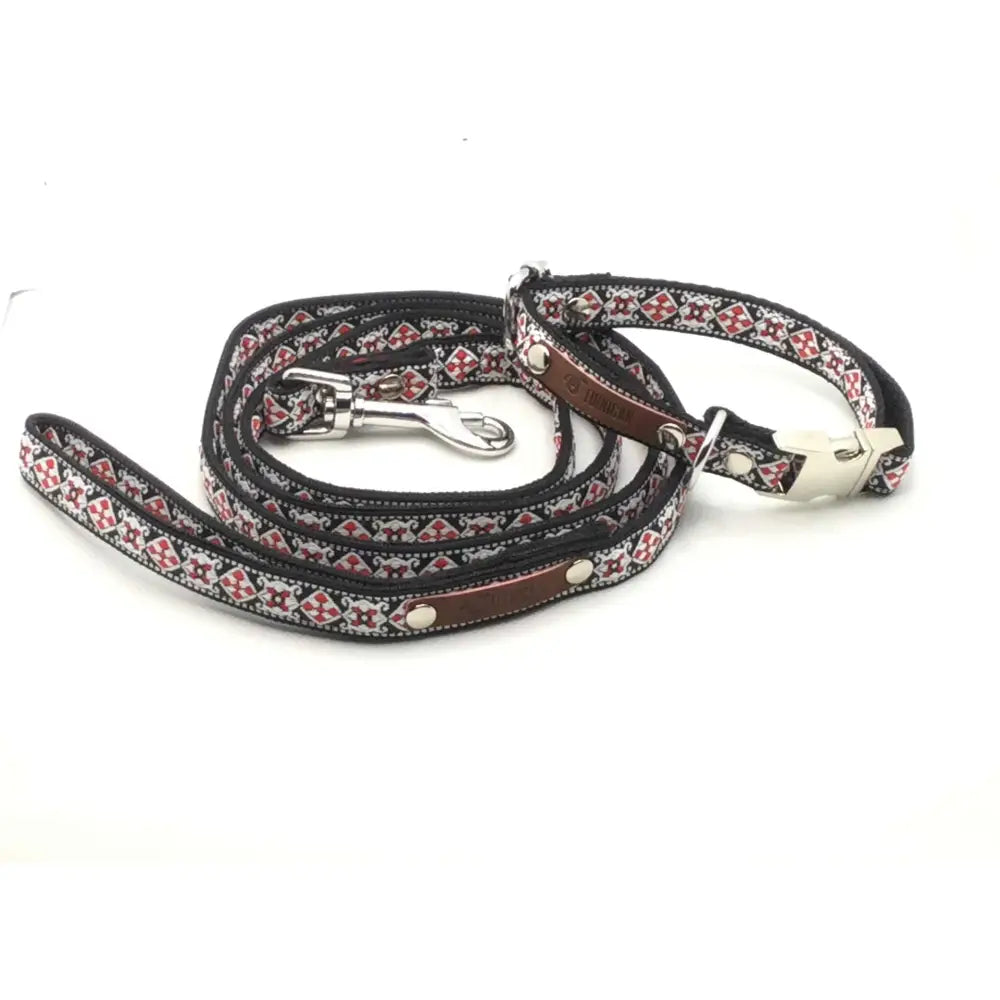 Designer handmade cotton dog collar no.12s - Medium Collar