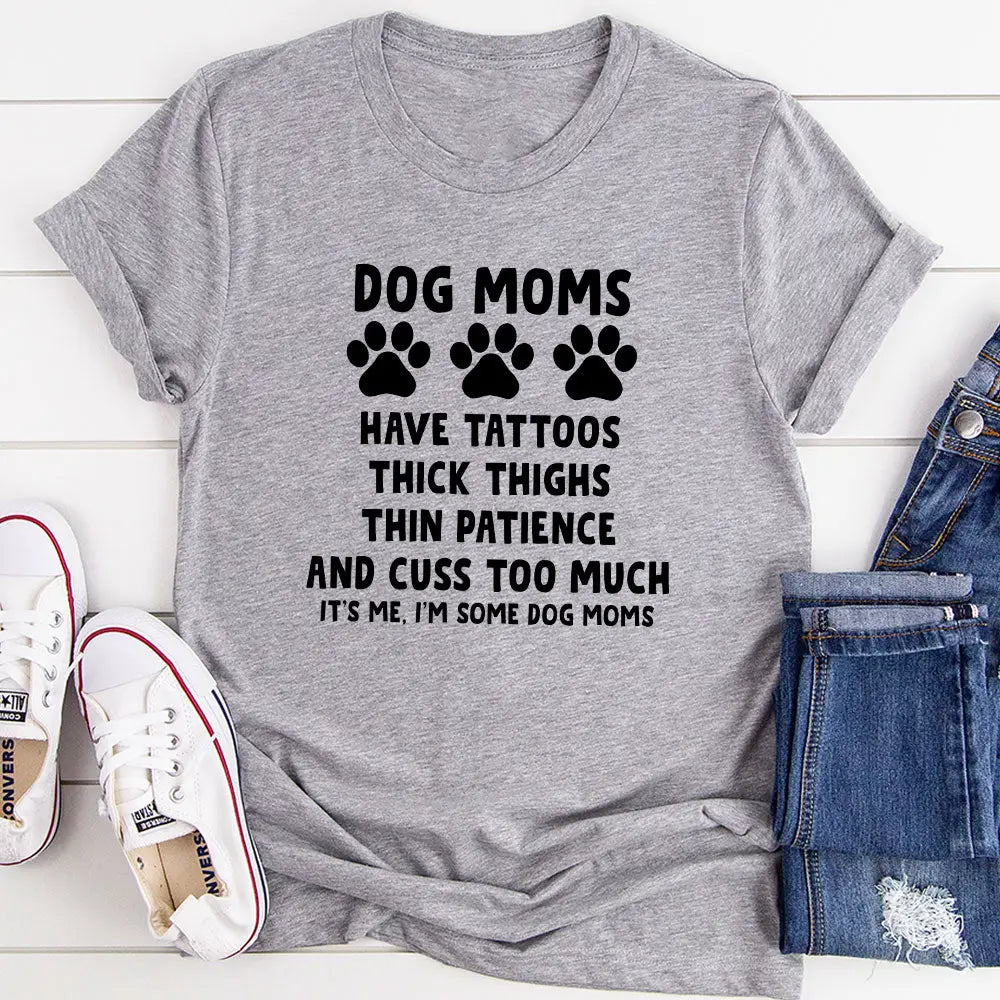 Dog moms t-shirt - Athletic Heather / 2XL