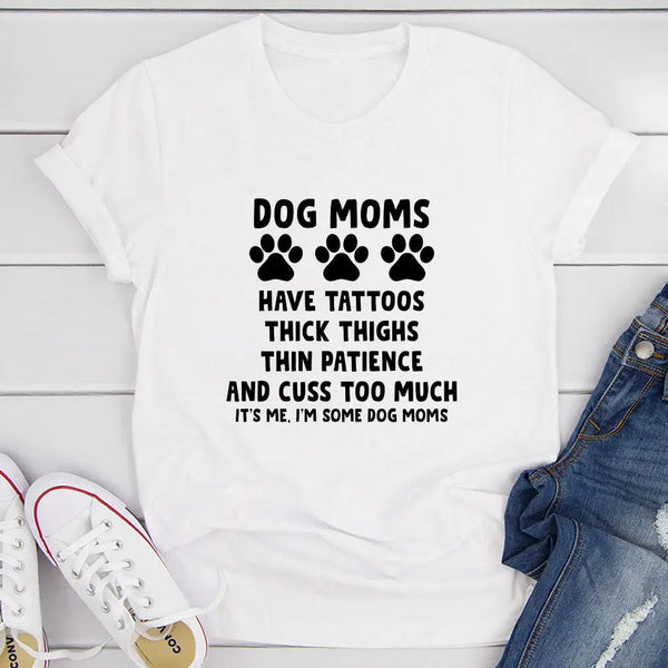 Dog moms t-shirt - White / 2XL